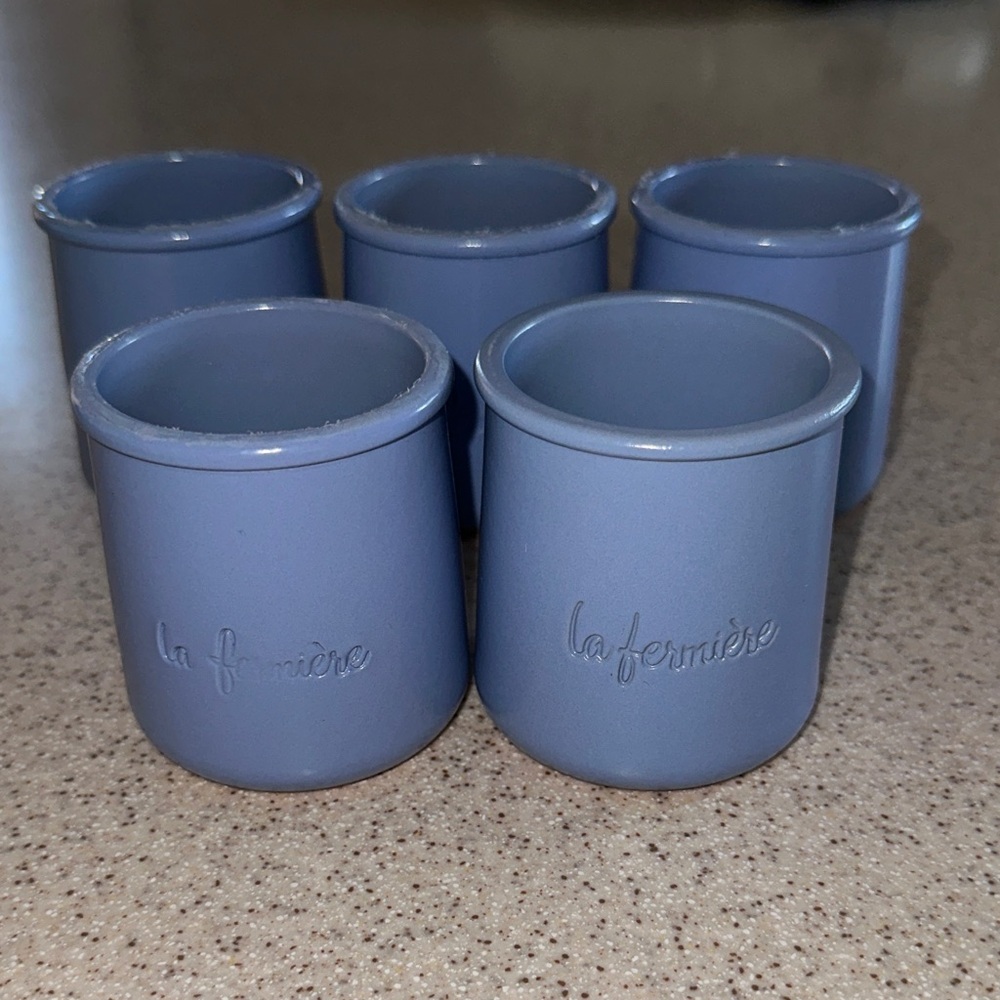 La Fermière' Small Lavender Ceramic Pots - Lot of 5 from France & U.S.
